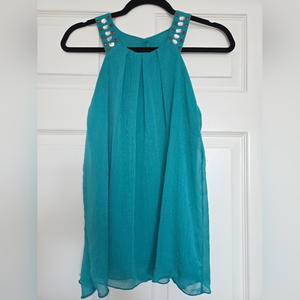 BCX Turquoise Sleeveless Top